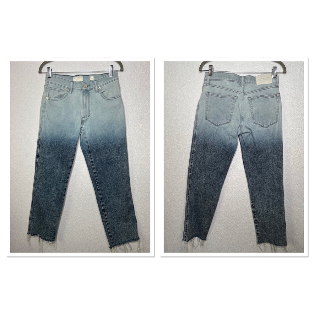 Lucky Brand Mid Rise Authentic Straight Crop 2 Tone Jeans Sz 2/26 Cotton Blend